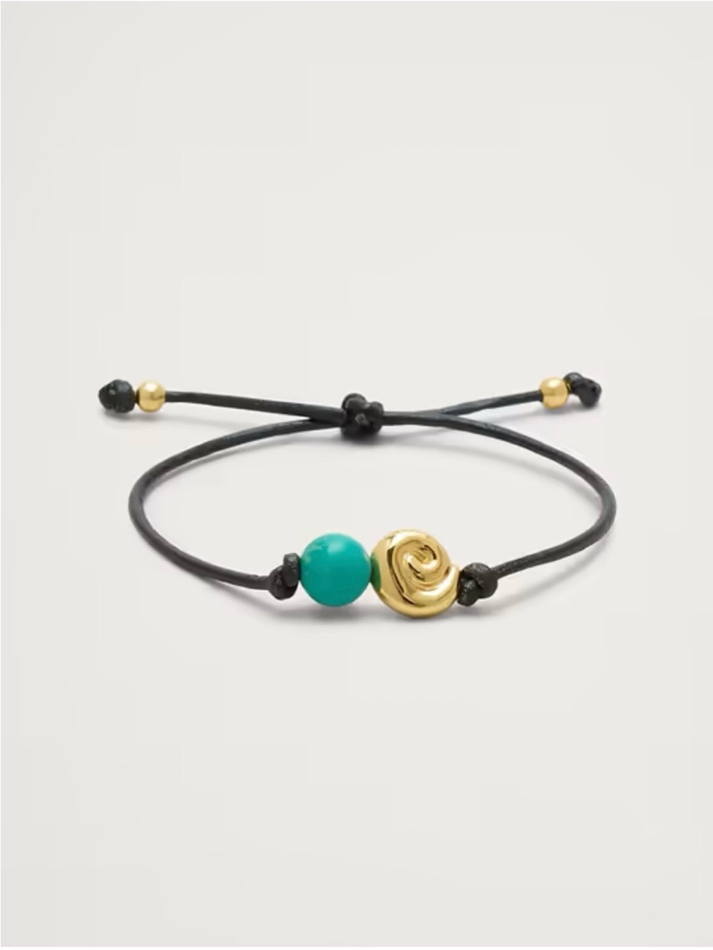 Banana Republic Kids Black Cord Bracelet with Turquoise Bead & Yellow Rose